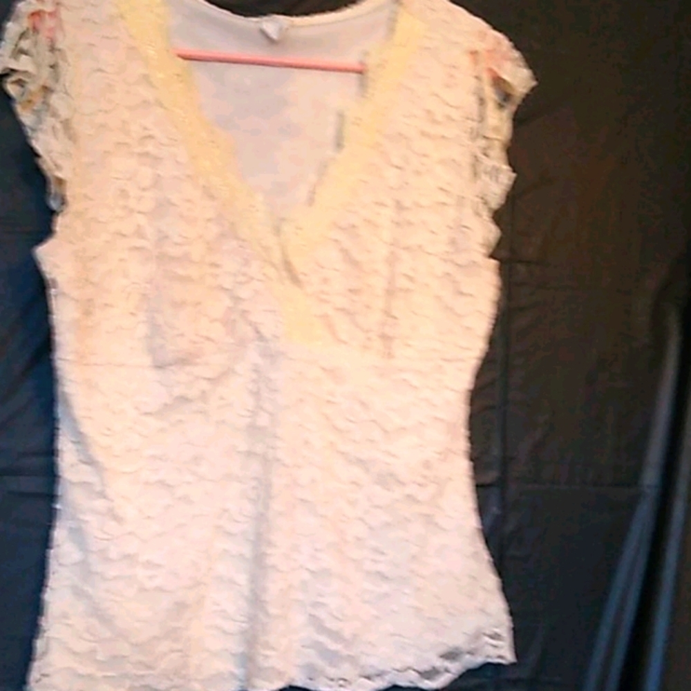 White lace shirt